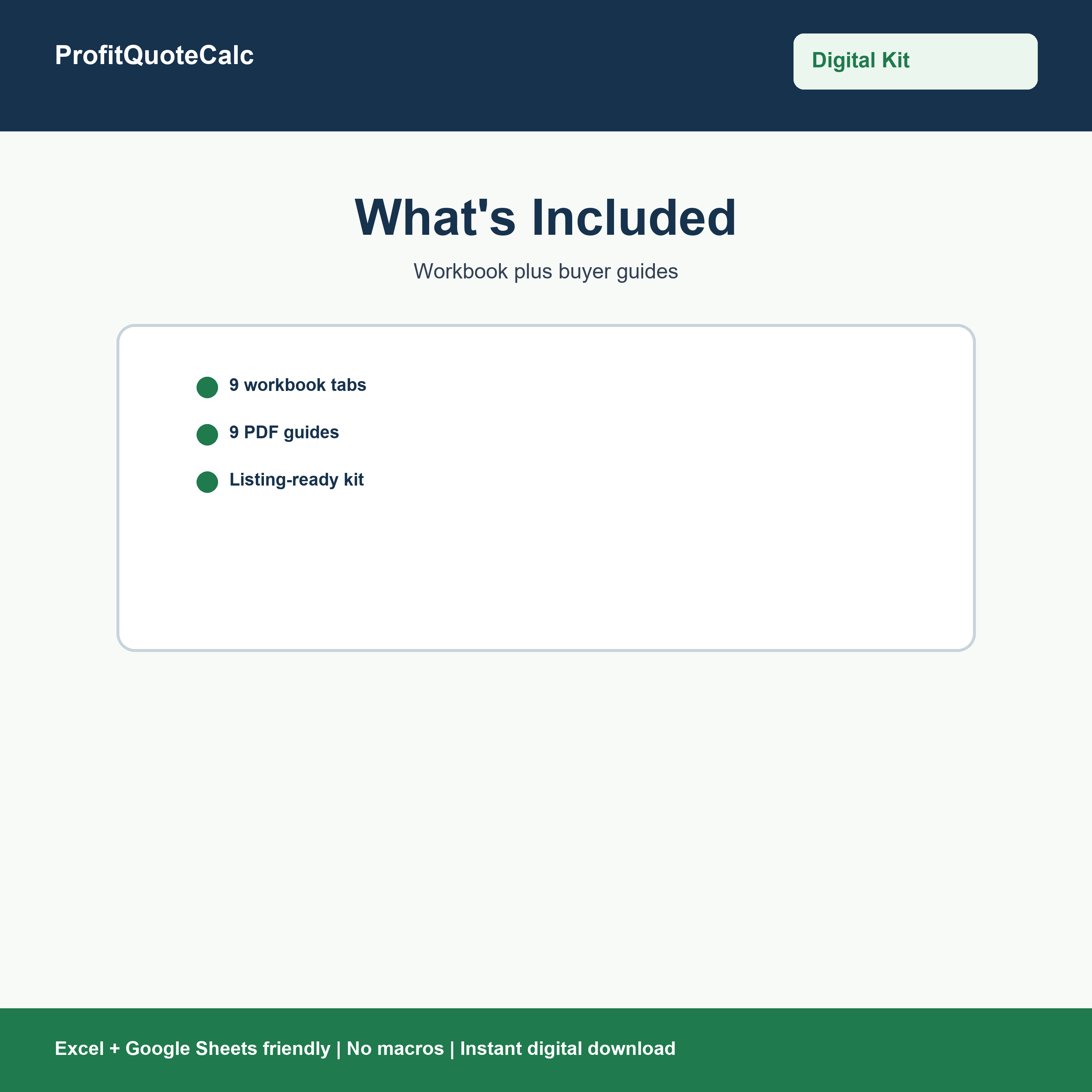 What is included in the lawn care quote kit